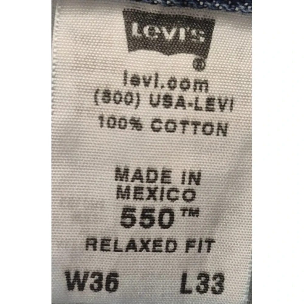 VTG Levi 550 men's relaxed fit medium wash denim blue‎ jeans 36x33 Cotton